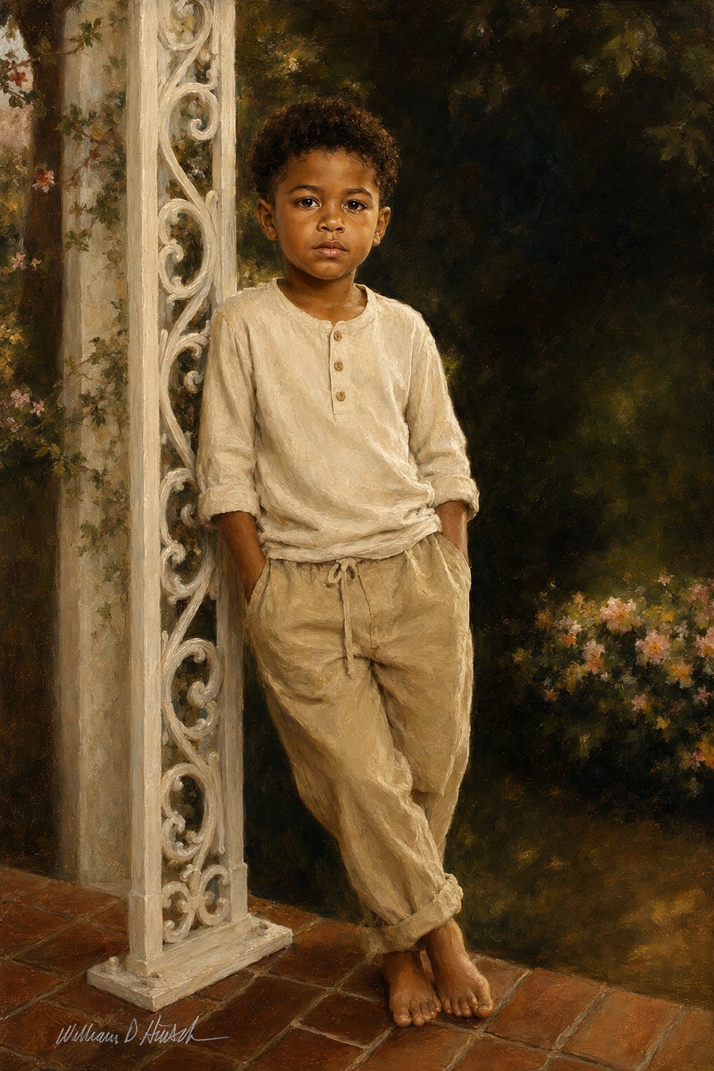 Portrait of a young boy, Adnan Reshi, by William Dean Hinsch
