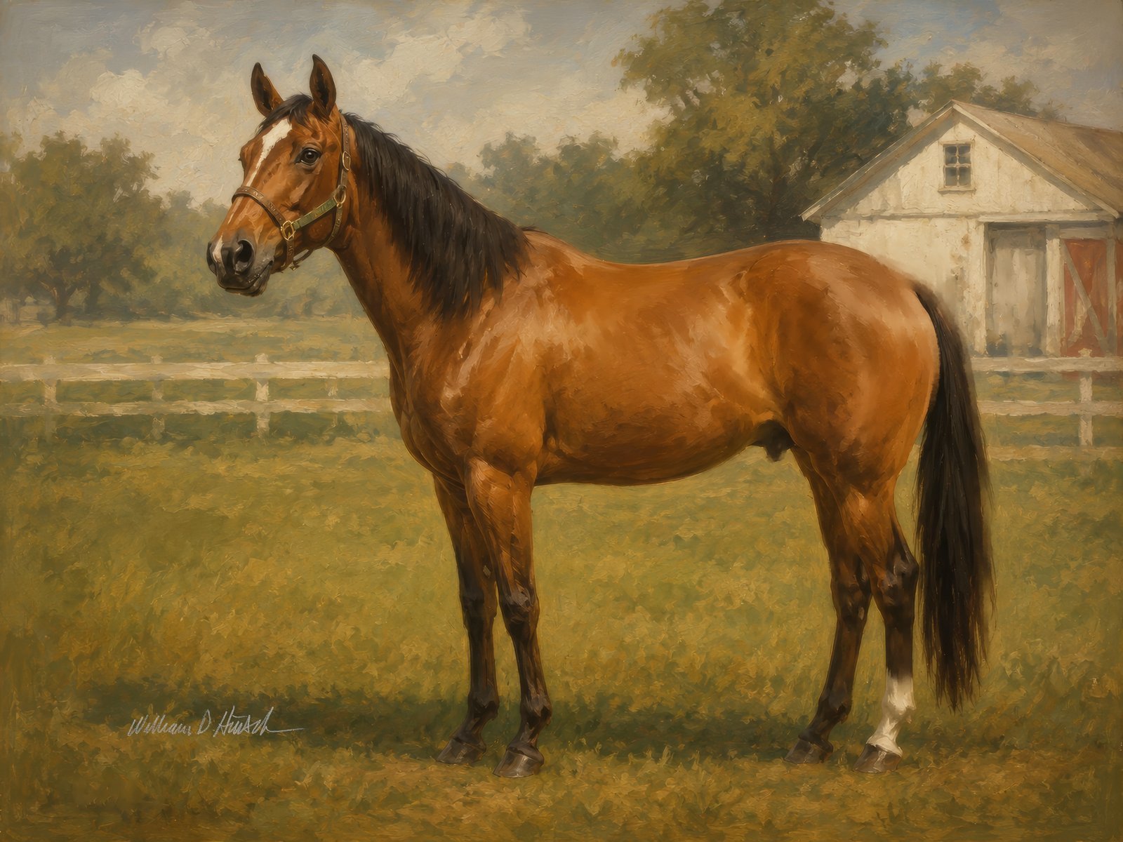 Portrait of a bay horse named Aris by William Dean Hinsch