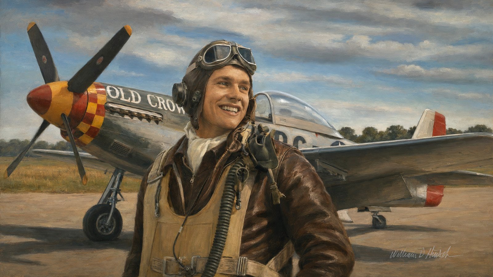 WWII fighter ace Bud Anderson portrait by William Dean Hinsch