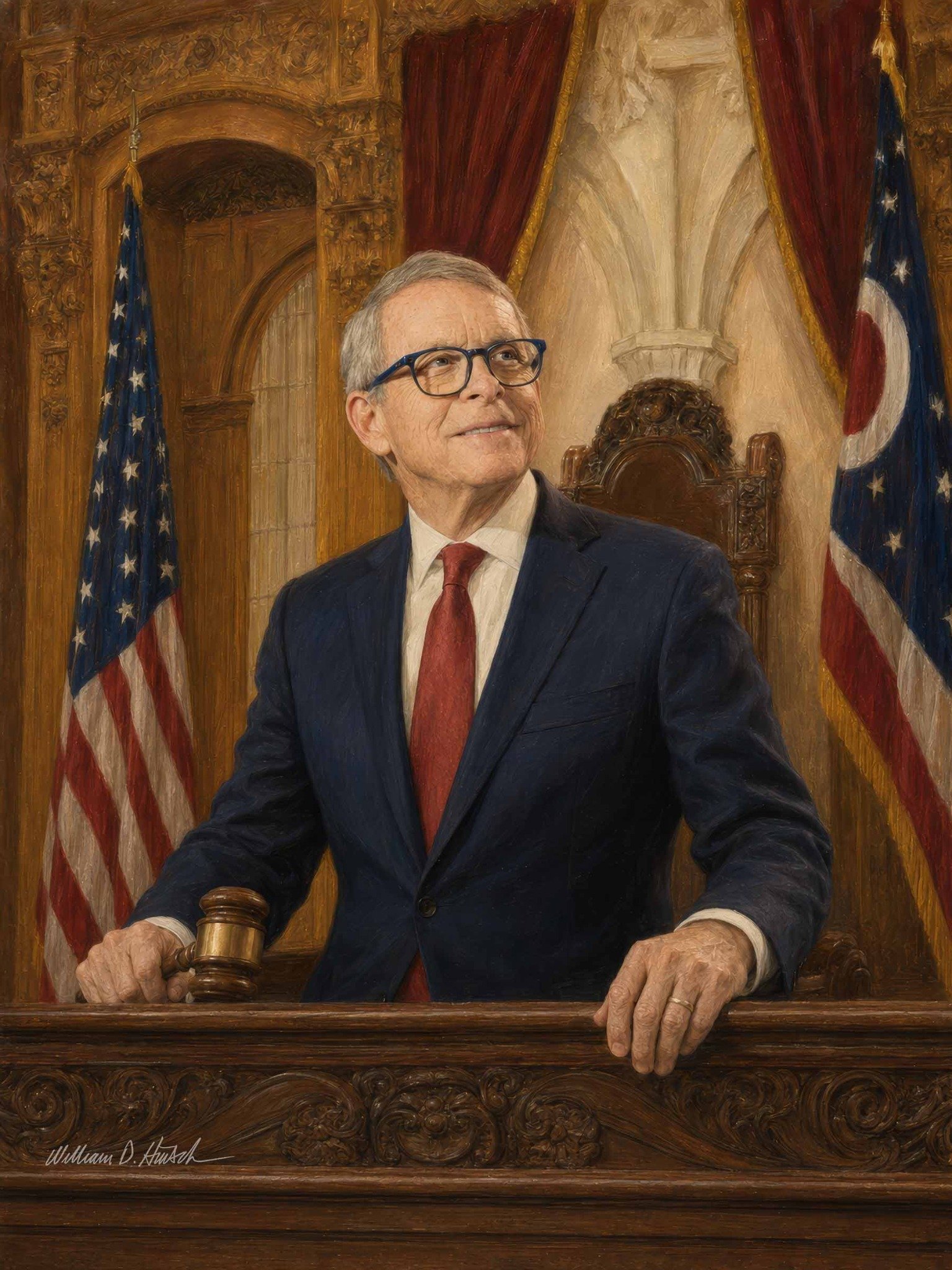 Color portrait study of Ohio Governor Mike DeWine by William Dean Hinsch