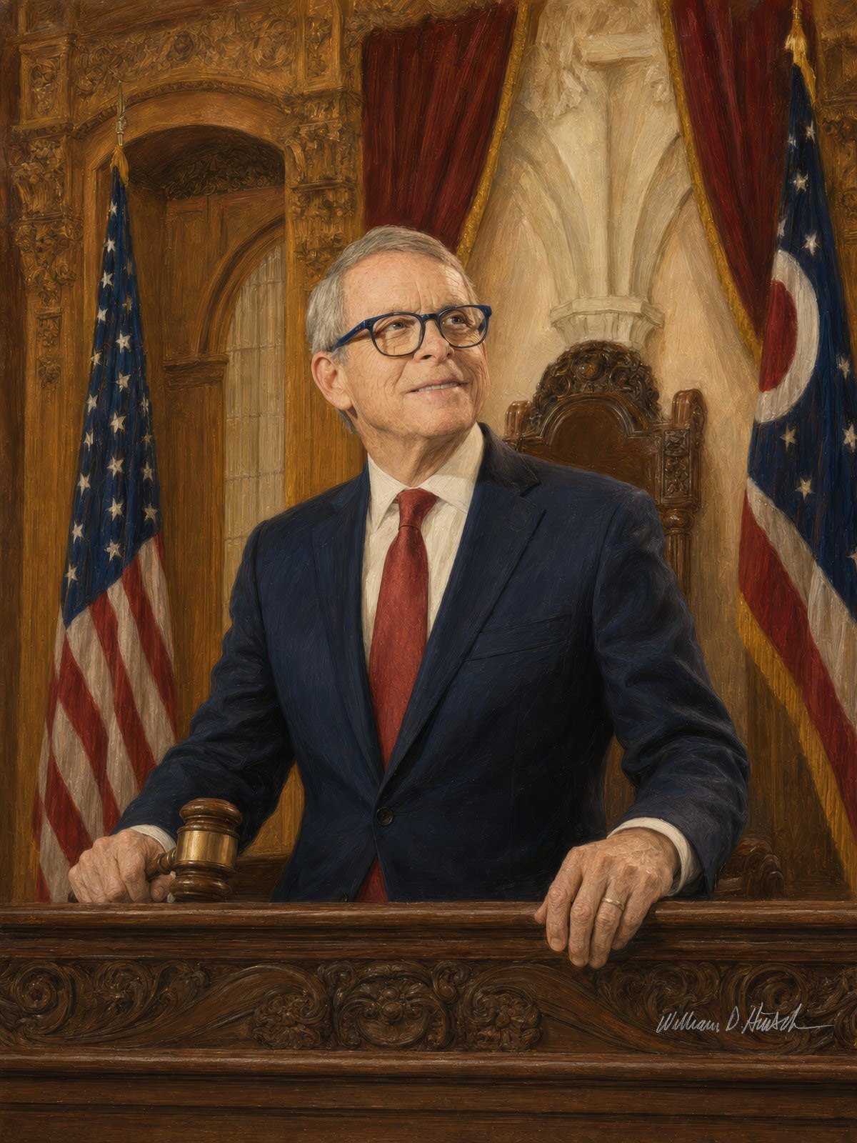 Portrait of Ohio Governor Mike DeWine by William Dean Hinsch