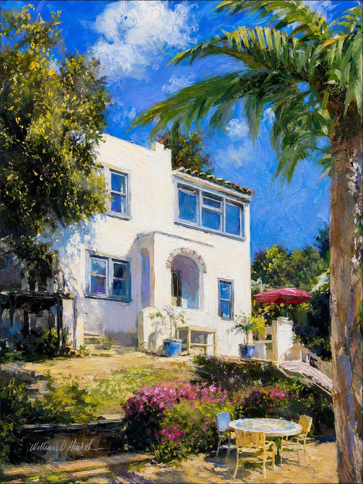 California Dream, portrait of a Spanish-style California home by William Dean Hinsch