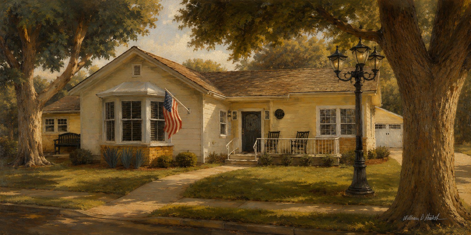 The Garcia Home, portrait of a family home by William Dean Hinsch